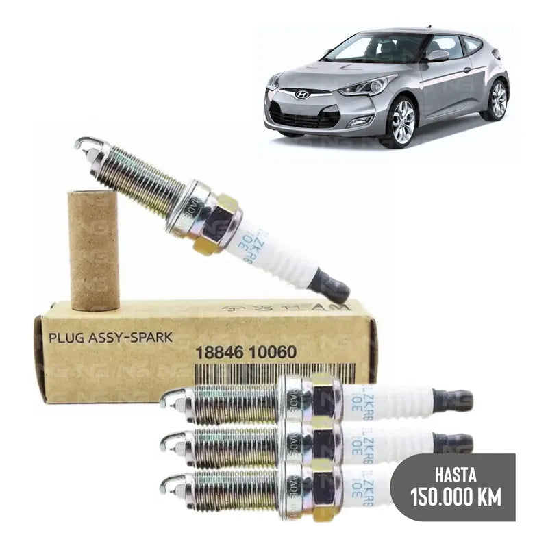Juego 4 Bujías Iridio Para Hyundai Veloster 11-19 1.6 Origin