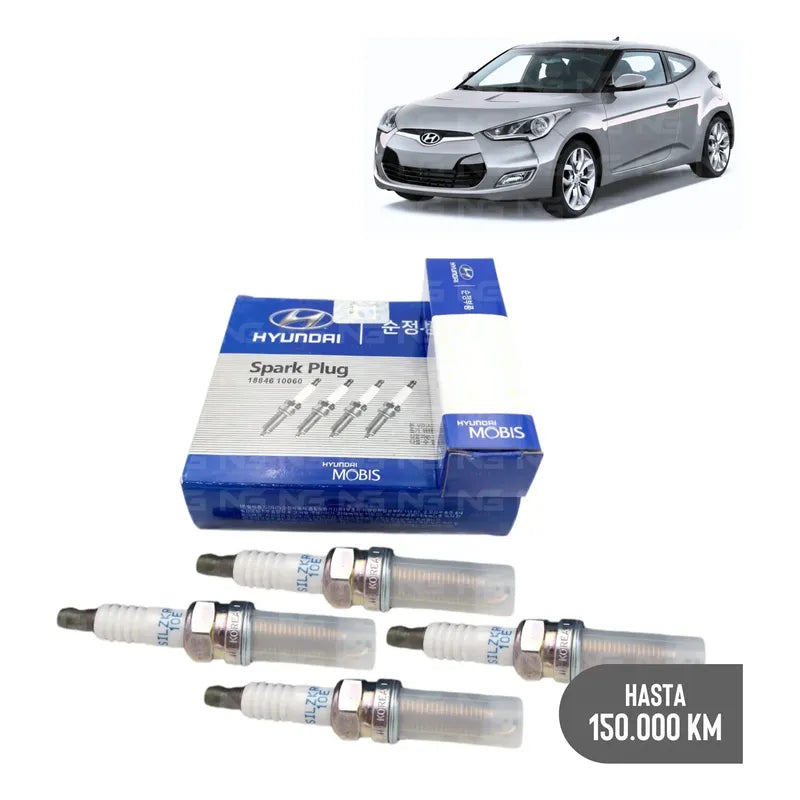Juego 4 Bujías Iridio Para Hyundai Veloster 11-19 1.6 Origin